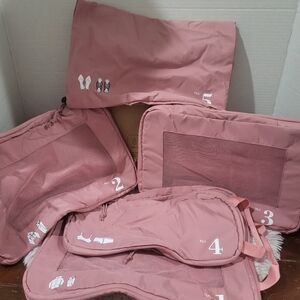 ECOHUB 5 Set Compression Packing Cubes for Suitcases Organiser Bags Set Pink